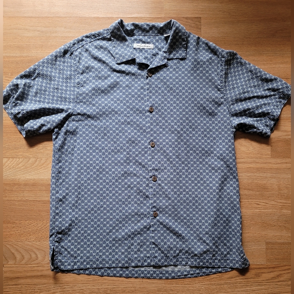 Havana Breeze Blue Patterned Button Down